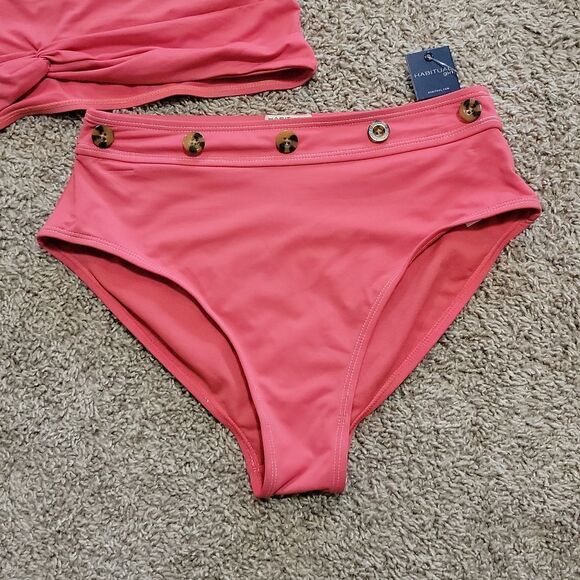 New Habitual Girl Contrast Stitch Two Piece Swim Suit Size 16 - Picture 5 of 9
